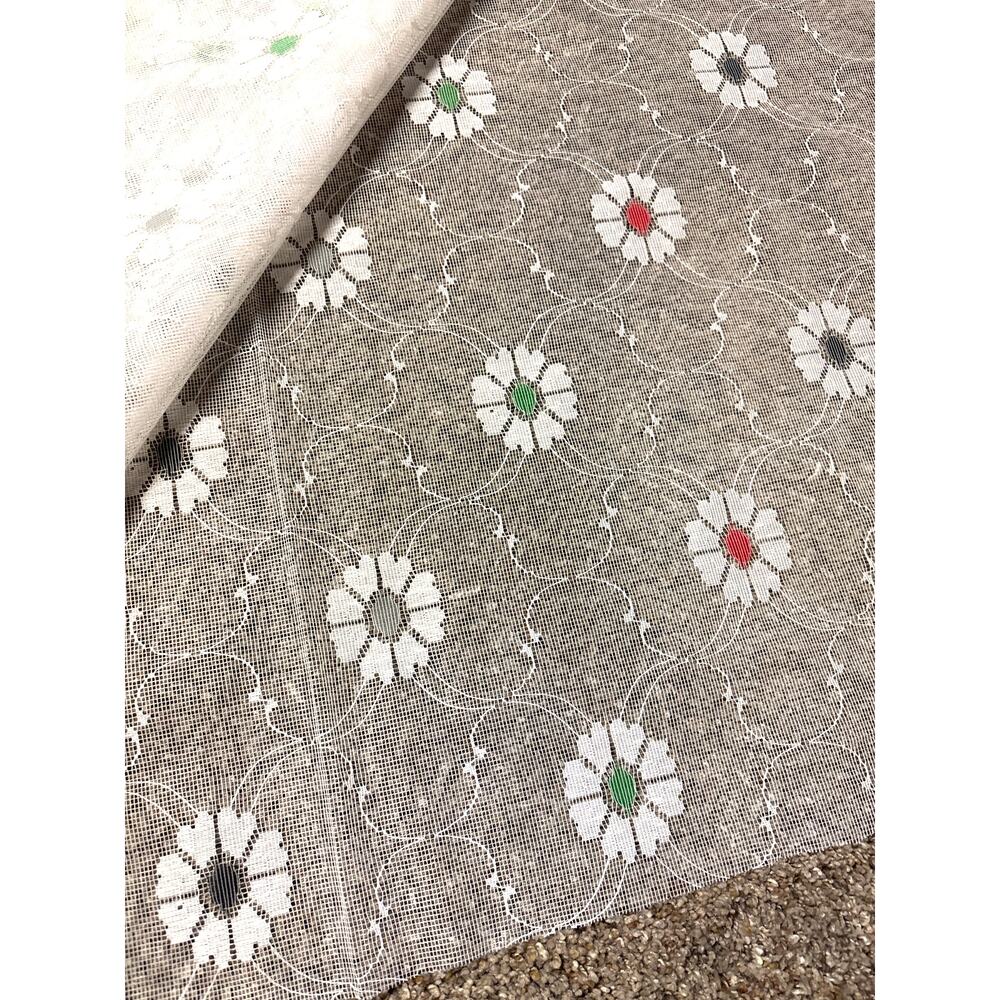 Sheer Gauze Lace Fabric White with Floral Design DIY Handmade Sewing/Crafting - Picture 2 of 6